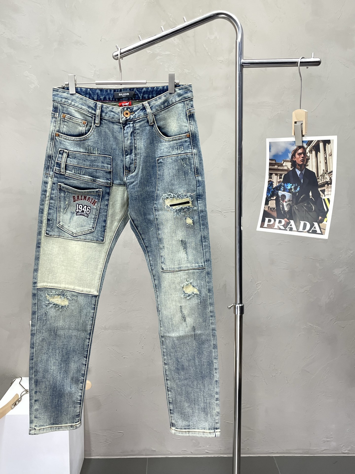 1022 Rhinestone Embroidered Denim pant