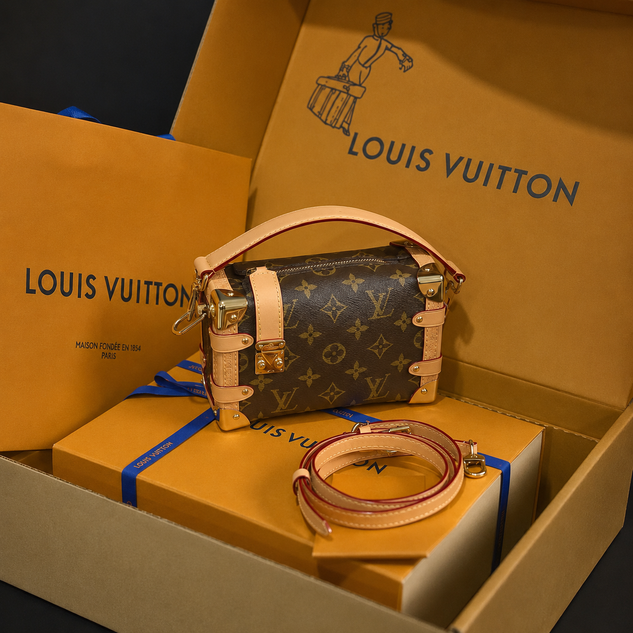 Side Trunk PM – Bolsa Feminina Estruturada Monogram de Luxo Modelo: M46815
