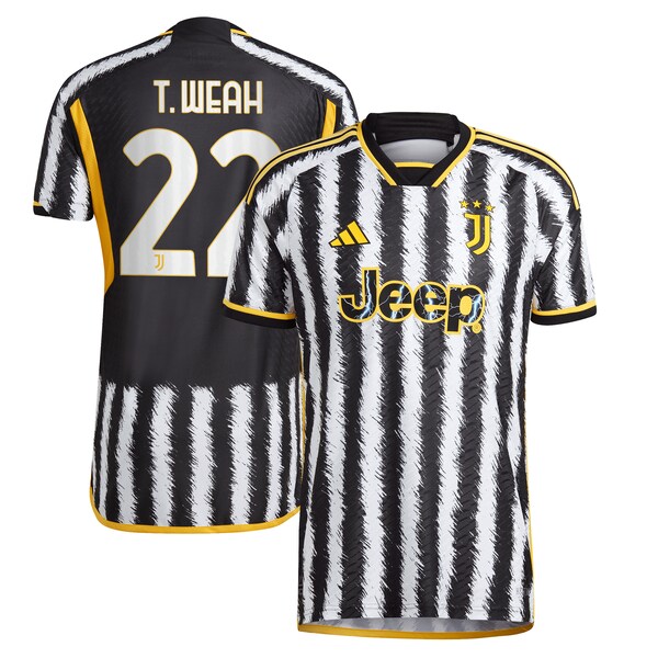 Timothy Weah Juventus adidas 2023/24 Home Authentic Player Jersey - Black/White