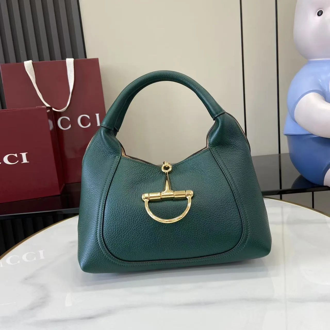Gucci Green Grained Leather Shoulder Bag product photo from LabelPicks