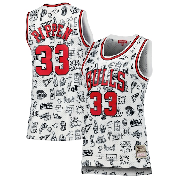 Scottie Pippen Chicago Bulls Women's 1997 Doodle Swingman Jersey - White