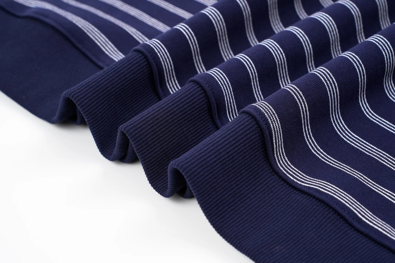 Miu Miu Navy Stripe Logo Half Zip Polo Sweatshirt product photo from LabelPicks