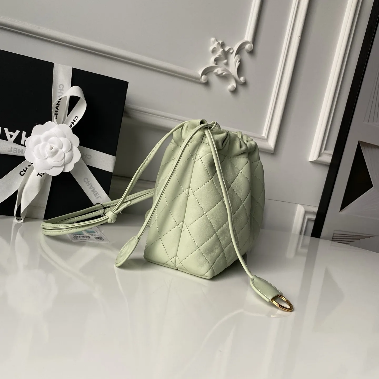 Chanel Gold Quilted Leather Bucket Bag product photo from LabelPicks