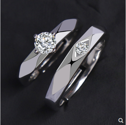 Diamond ring real diamond ring female fashion a couple of marriage proposal couple pair ring male wedding ring personality