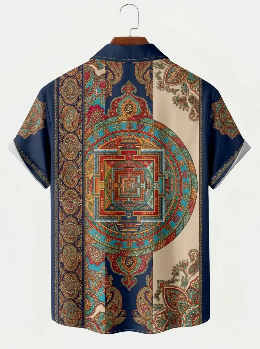 Men's printed shirts Mandala Paisley Pattern Aloha Shirt
