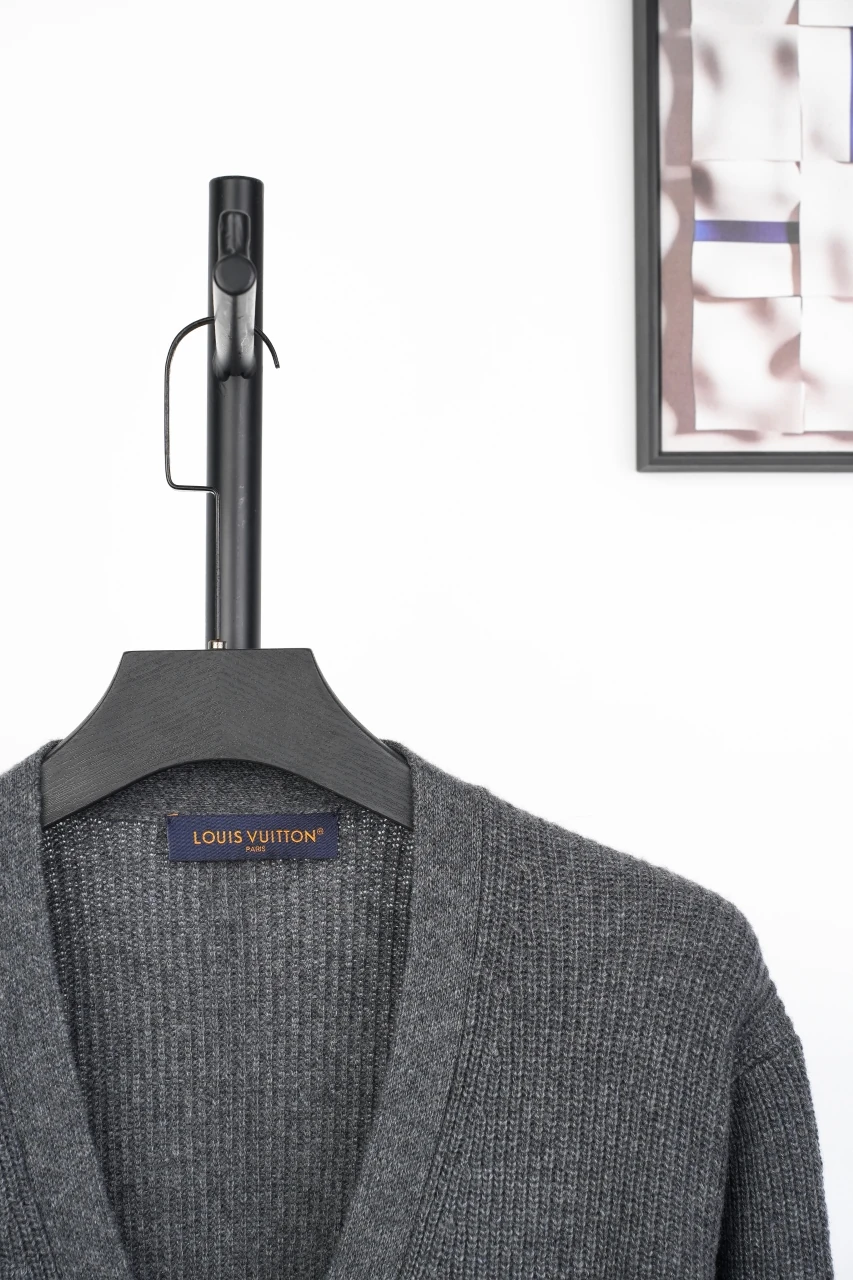 Louis Vuitton Grey Cashmere Feel Knit Cardigan product photo from LabelPicks