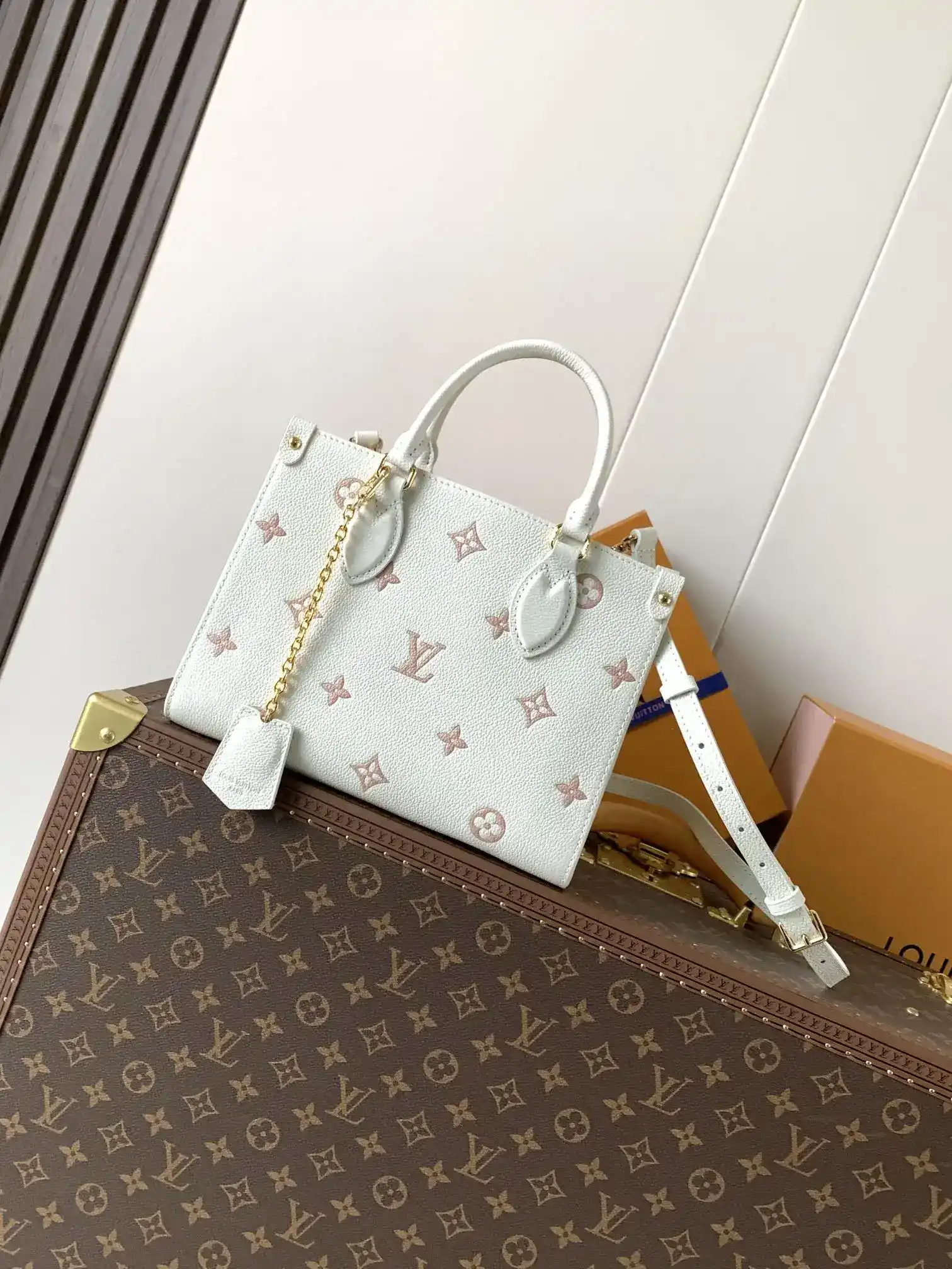 Louis Vuitton White Onthego Calfskin Top Handle Bag product photo from LabelPicks