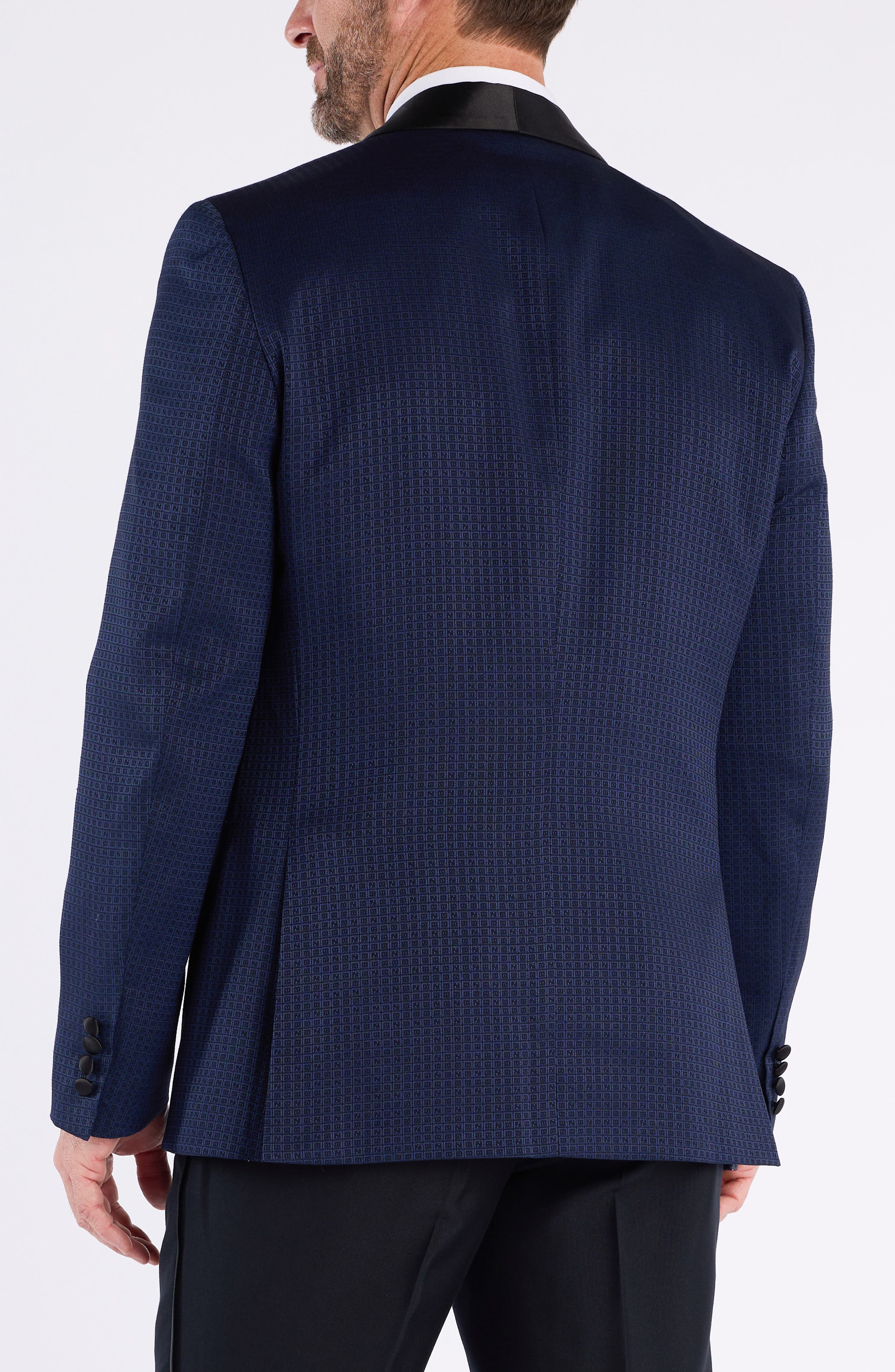 SAVILE ROW CO Box Check Jacquard Evening Jacket