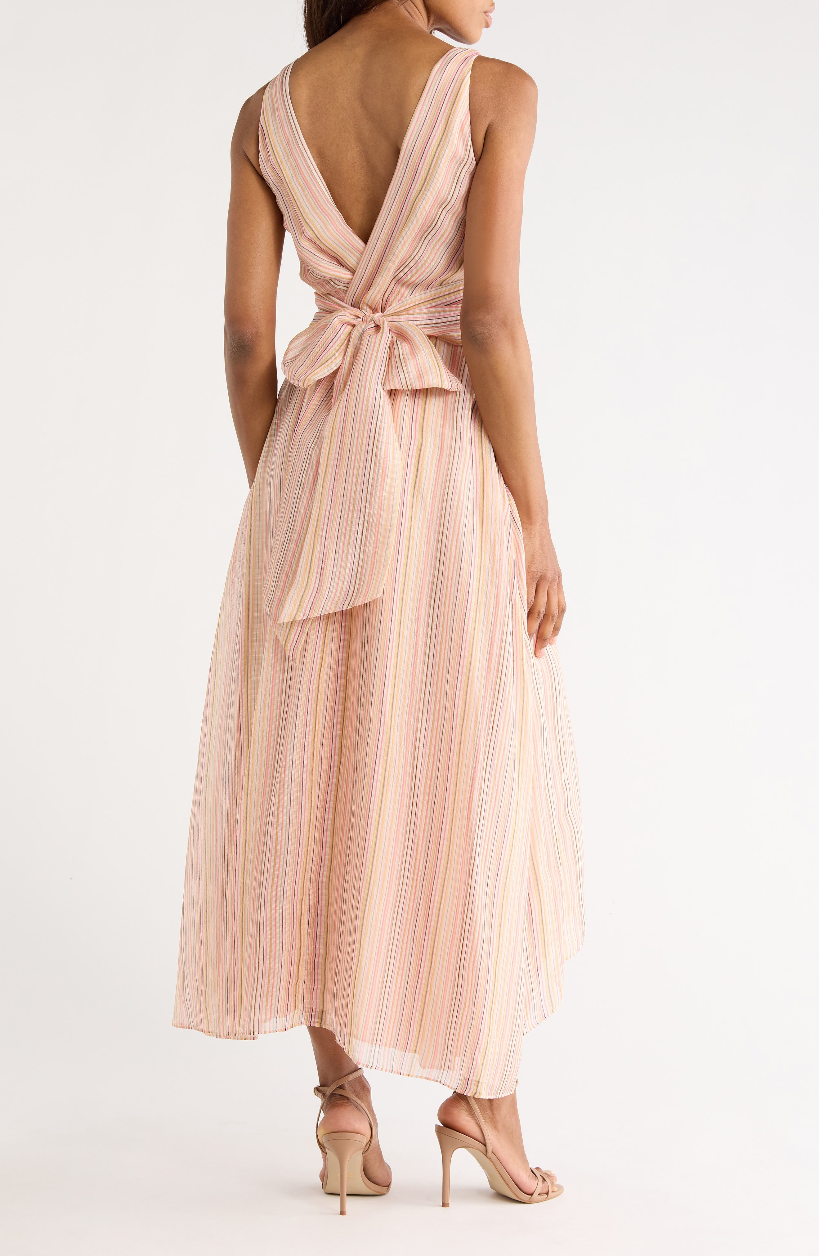 Derek Lam 10 Crosby Anna Stripe Sleeveless Linen & Silk Dress