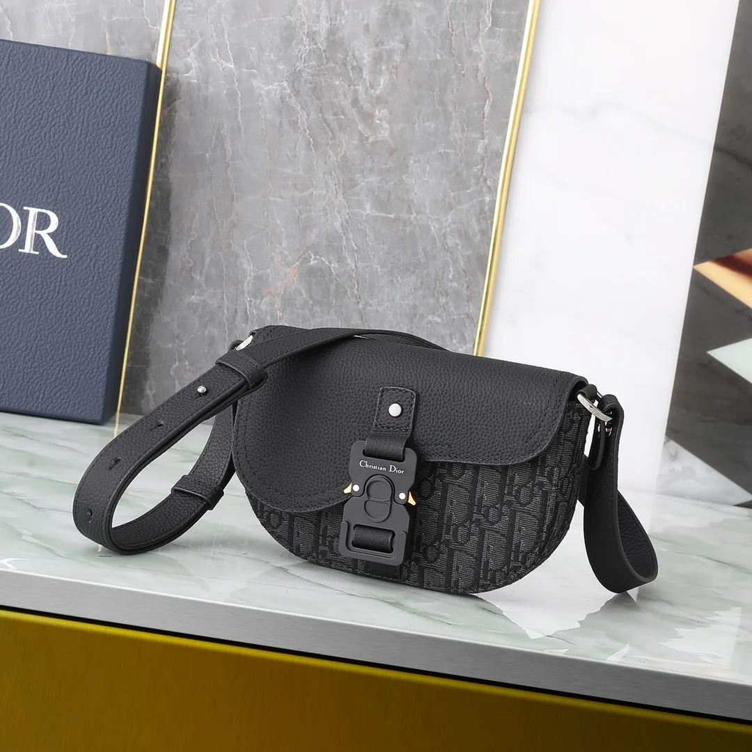 Dior Black Saddle Oblique Canvas Saddle Bag product photo from LabelPicks