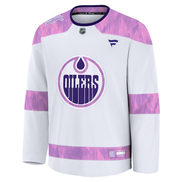 Edmonton Oilers  Hockey Fights Cancer Practice Jersey - White