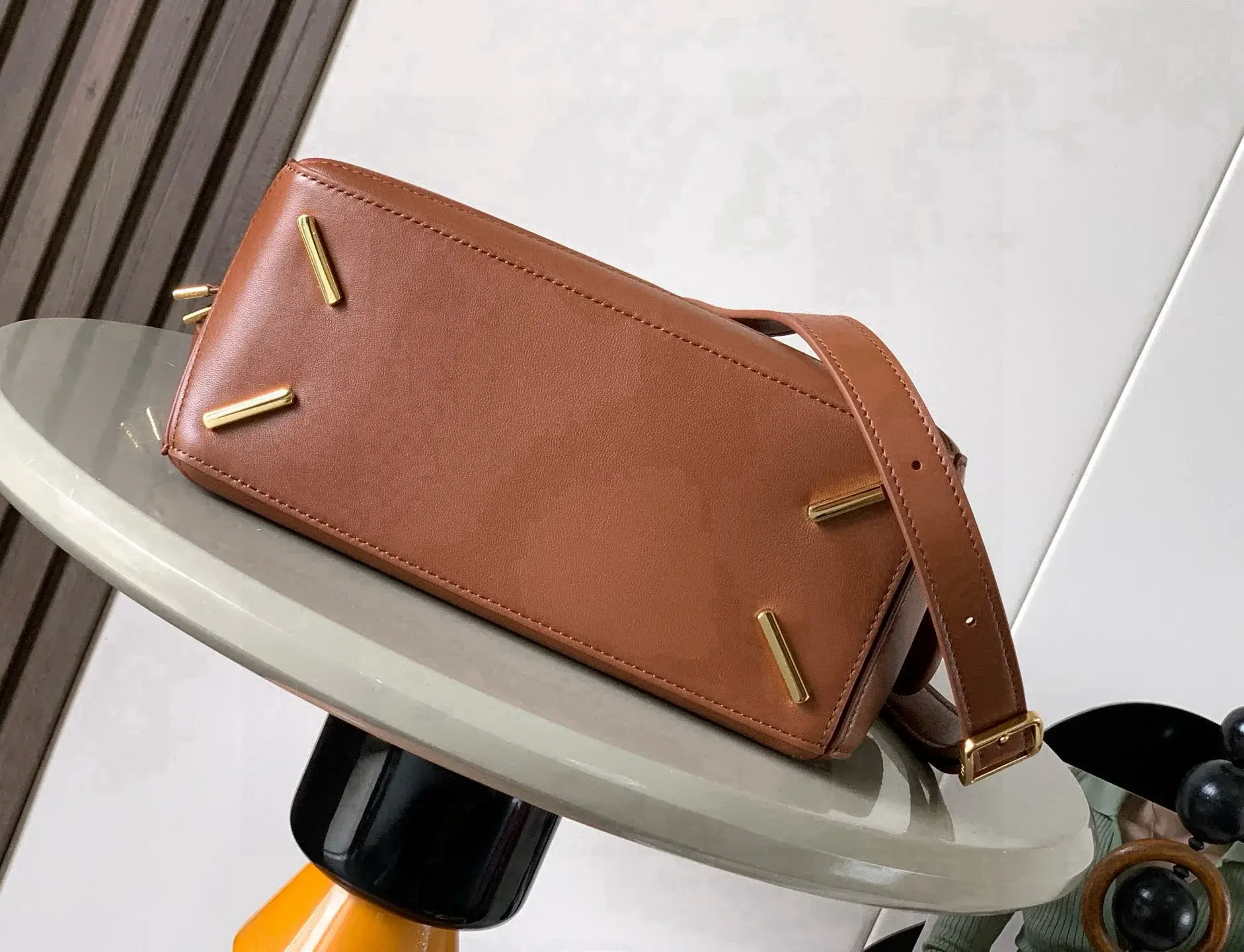 Loewe Brown Puzzle Lambskin Top Handle Bag product photo from LabelPicks