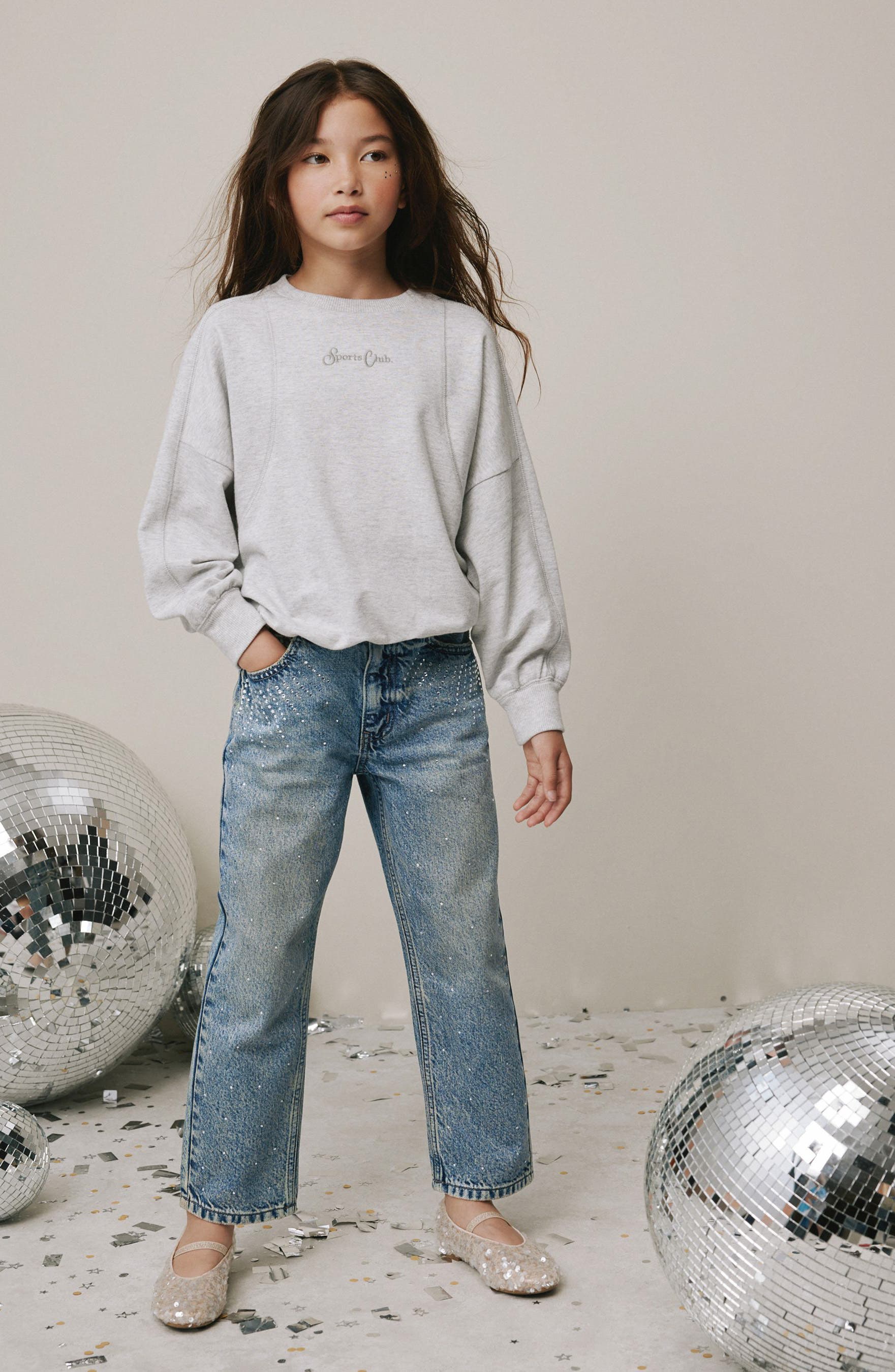 NEXT Kids' Sequin Splatter Jeans