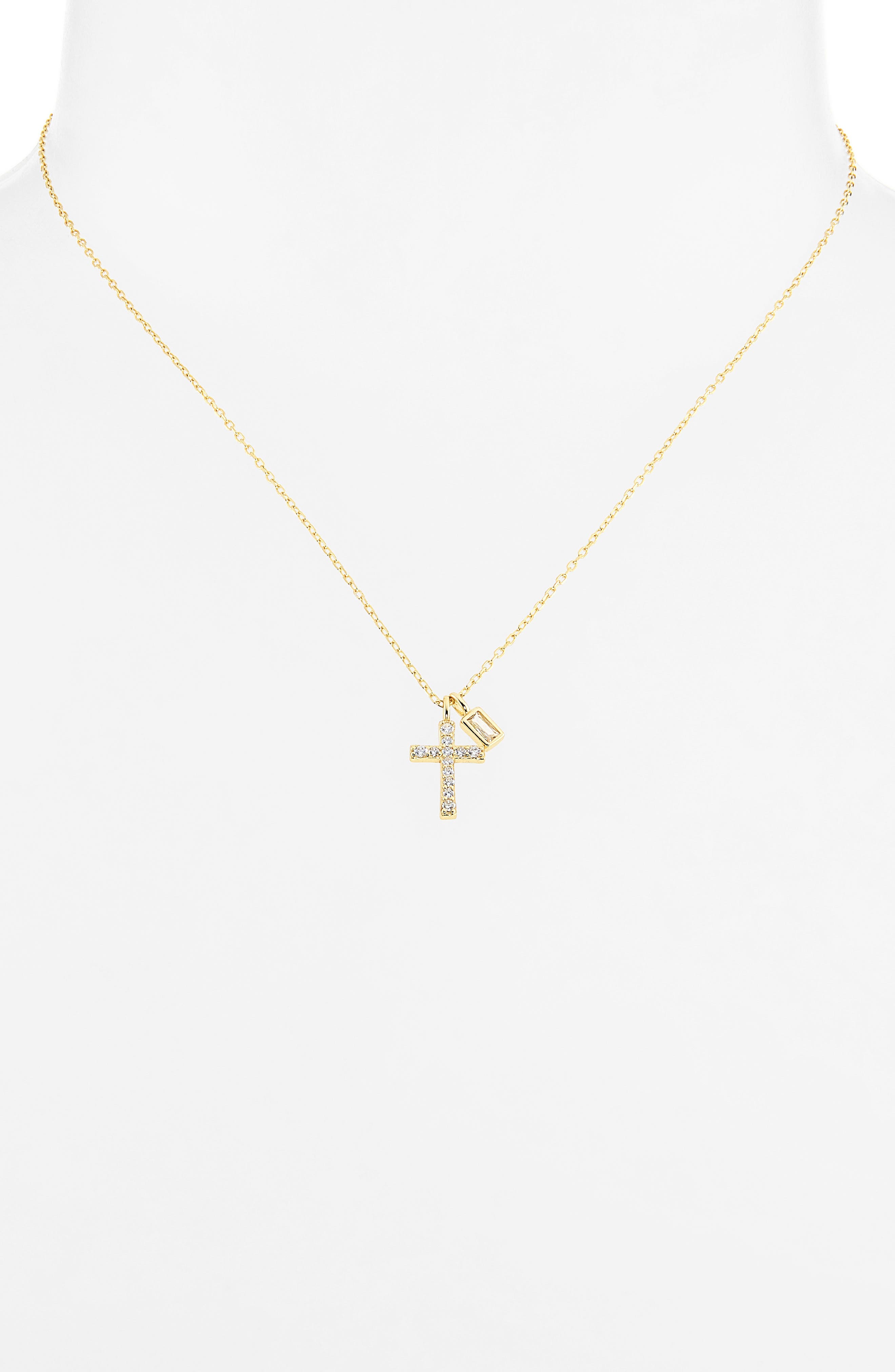 ARGENTO VIVO Cubic Zirconia Cross Pendant Necklace