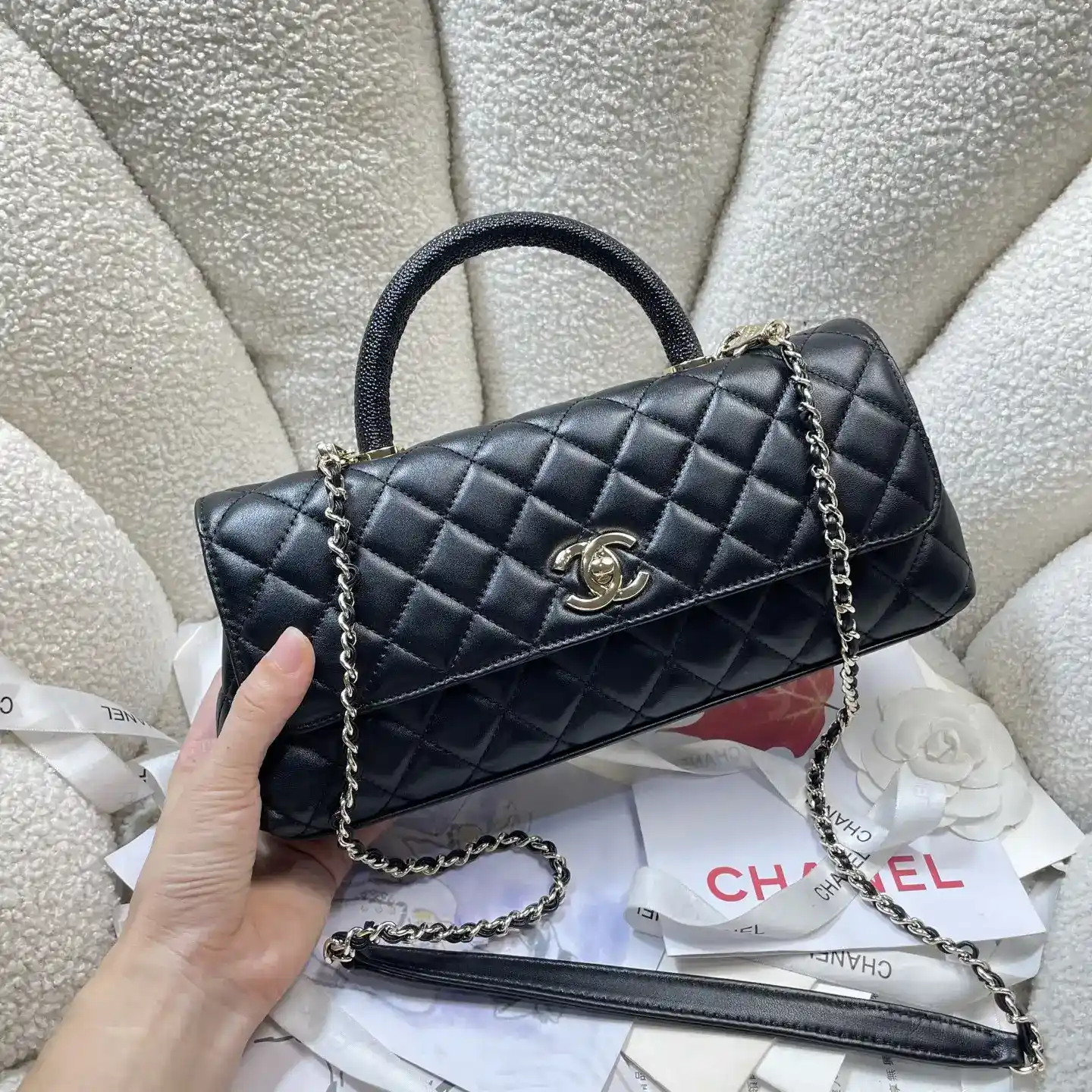 Chanel Coco Handle Black Calfskin Top Handle Bag product photo from LabelPicks