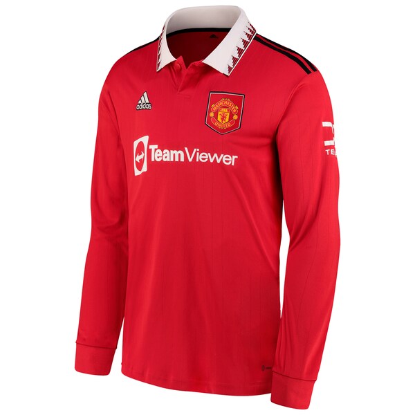 Luke Shaw Manchester United adidas 2022/23 Home Replica Long Sleeve Jersey - Red