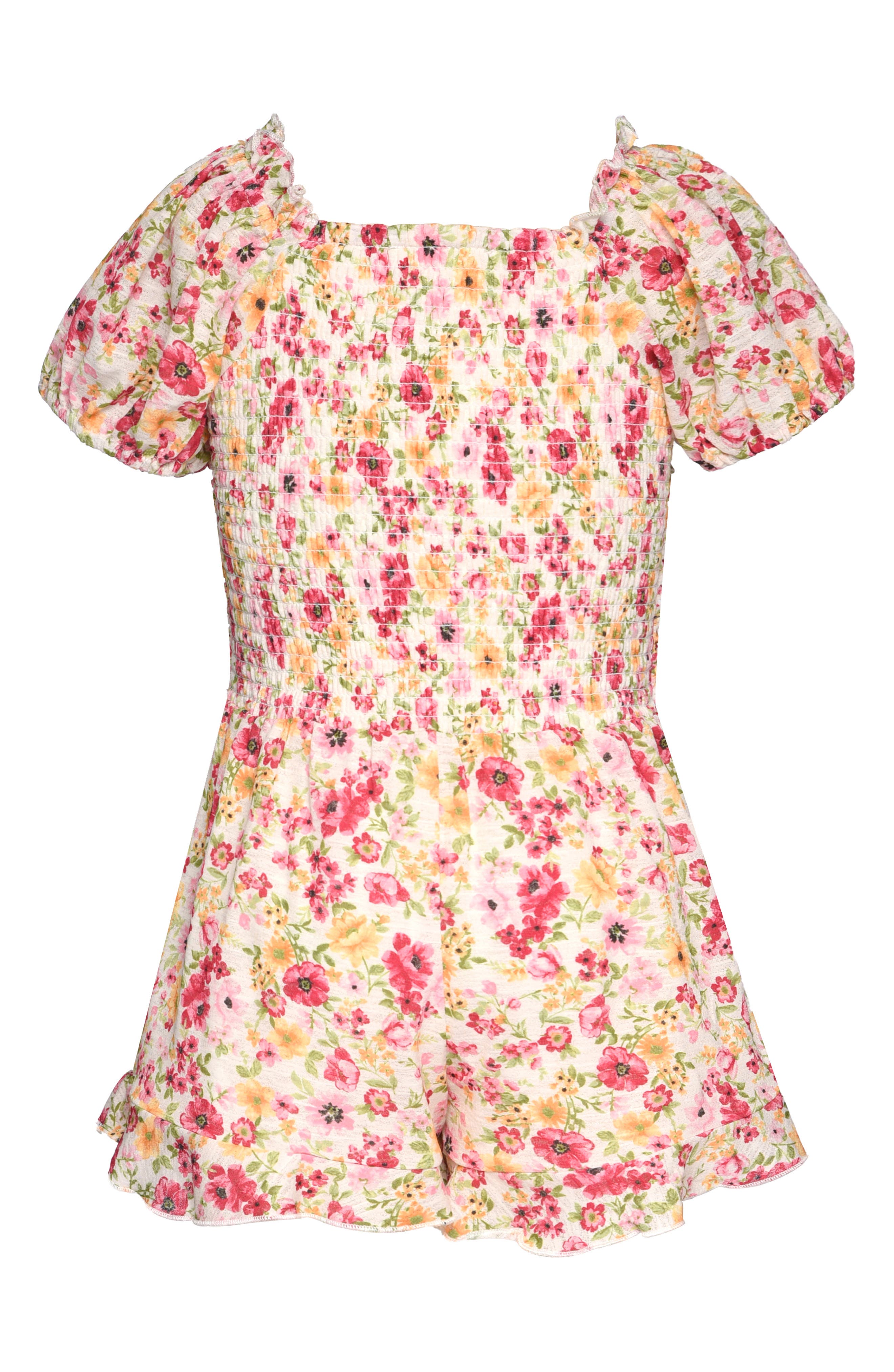 Hannah Banana Kids' Floral Ruched Romper