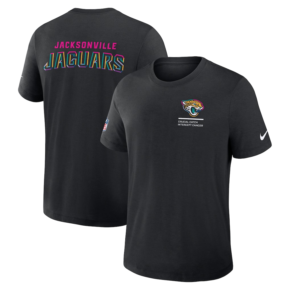 Jacksonville Jaguars Nike 2025 NFL Crucial Catch Tri-Blend Dri-FIT T-Shirt - Black