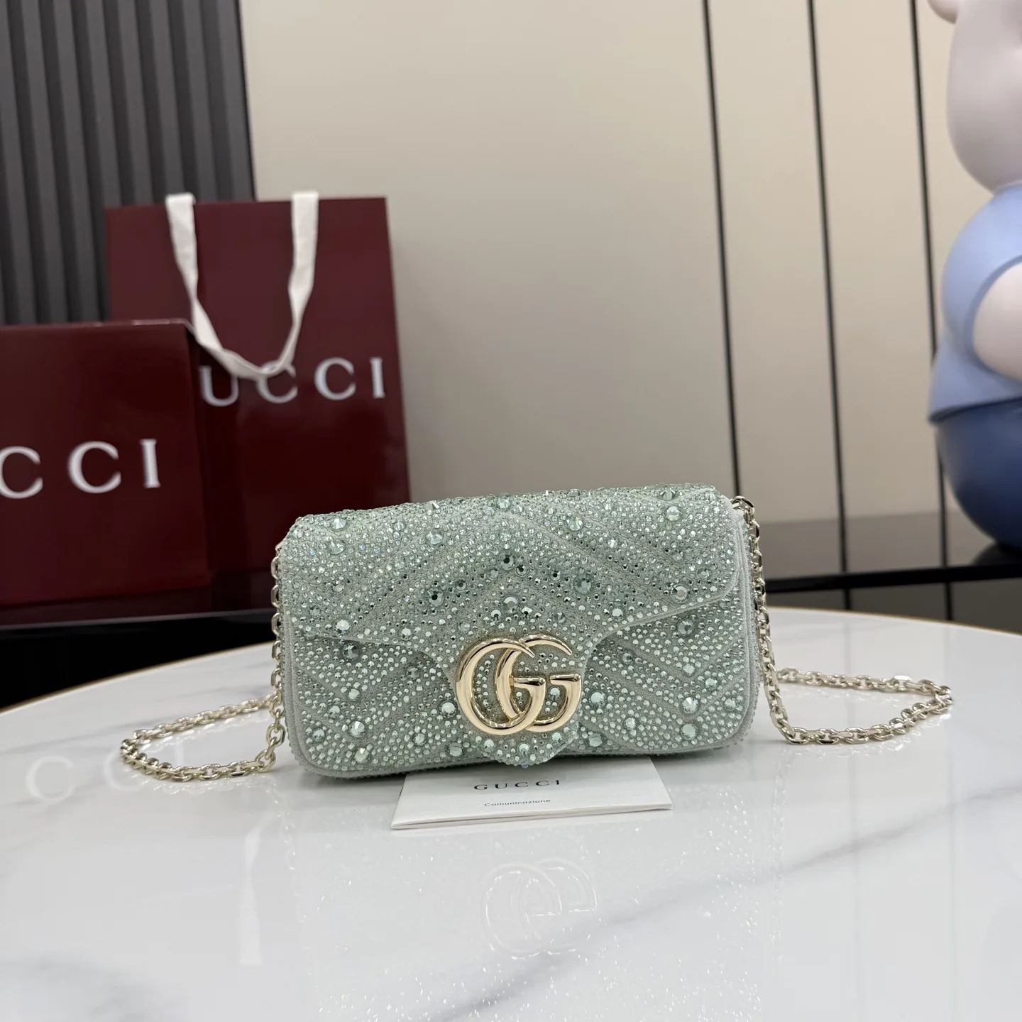 Gucci Green Marmont GG Supreme Canvas Crossbody Bag product photo from LabelPicks