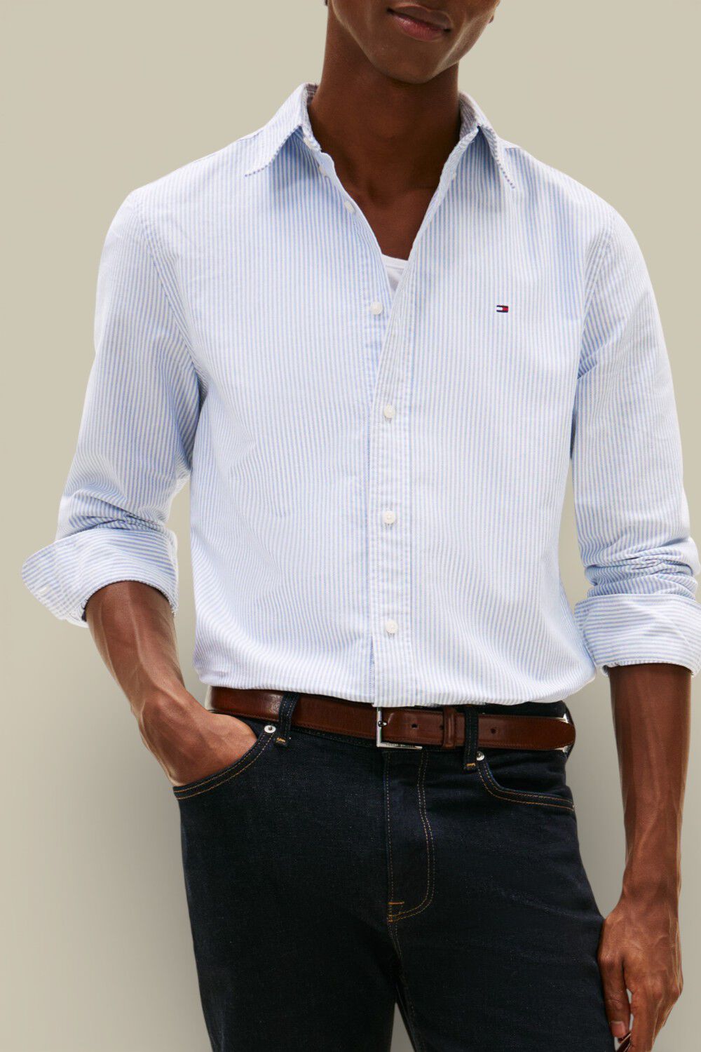 TOMMY HILFIGER חולצה מכופתרת פסים