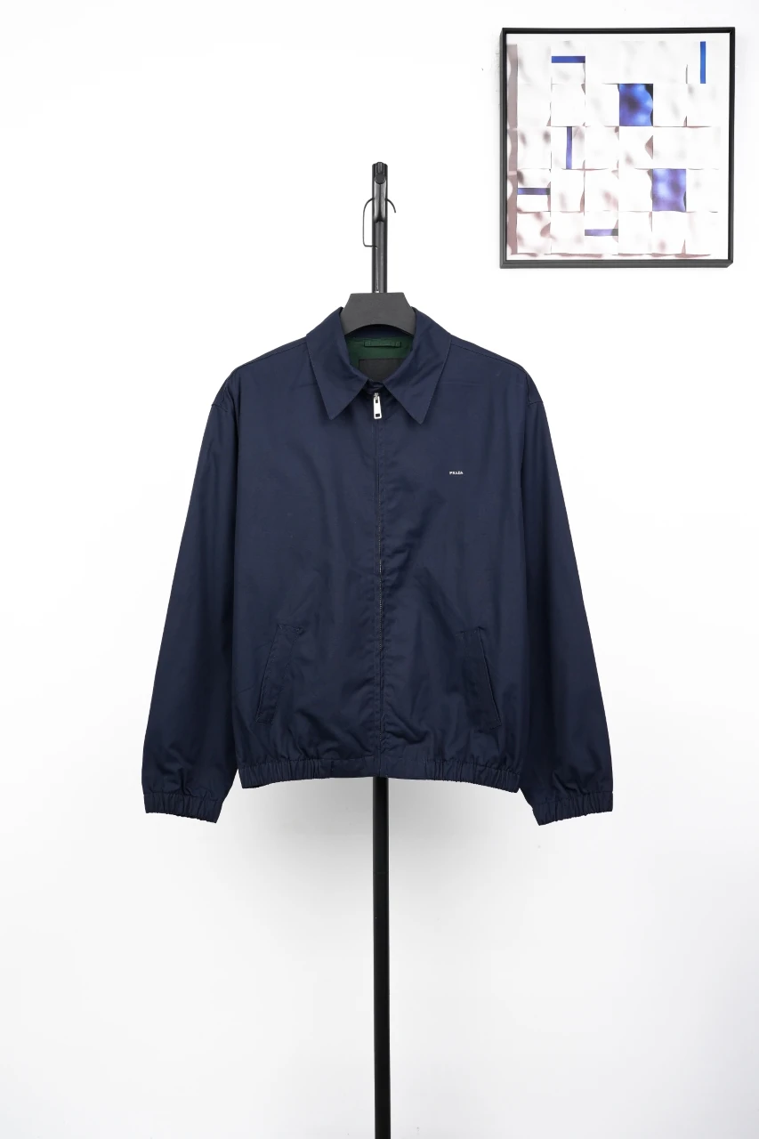Prada Navy Zip Jacket with Green Lining product photo from LabelPicks