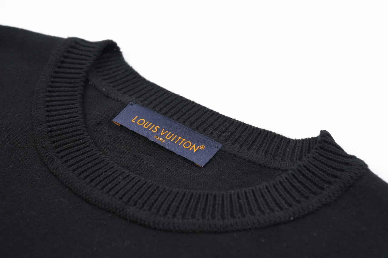 Louis Vuitton Black Pin Letter Embroidered Knit T-Shirt product photo from LabelPicks