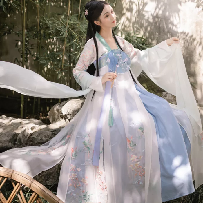 Hanfu female authentic original summer fairy pink full chest skirt girl Chinese style