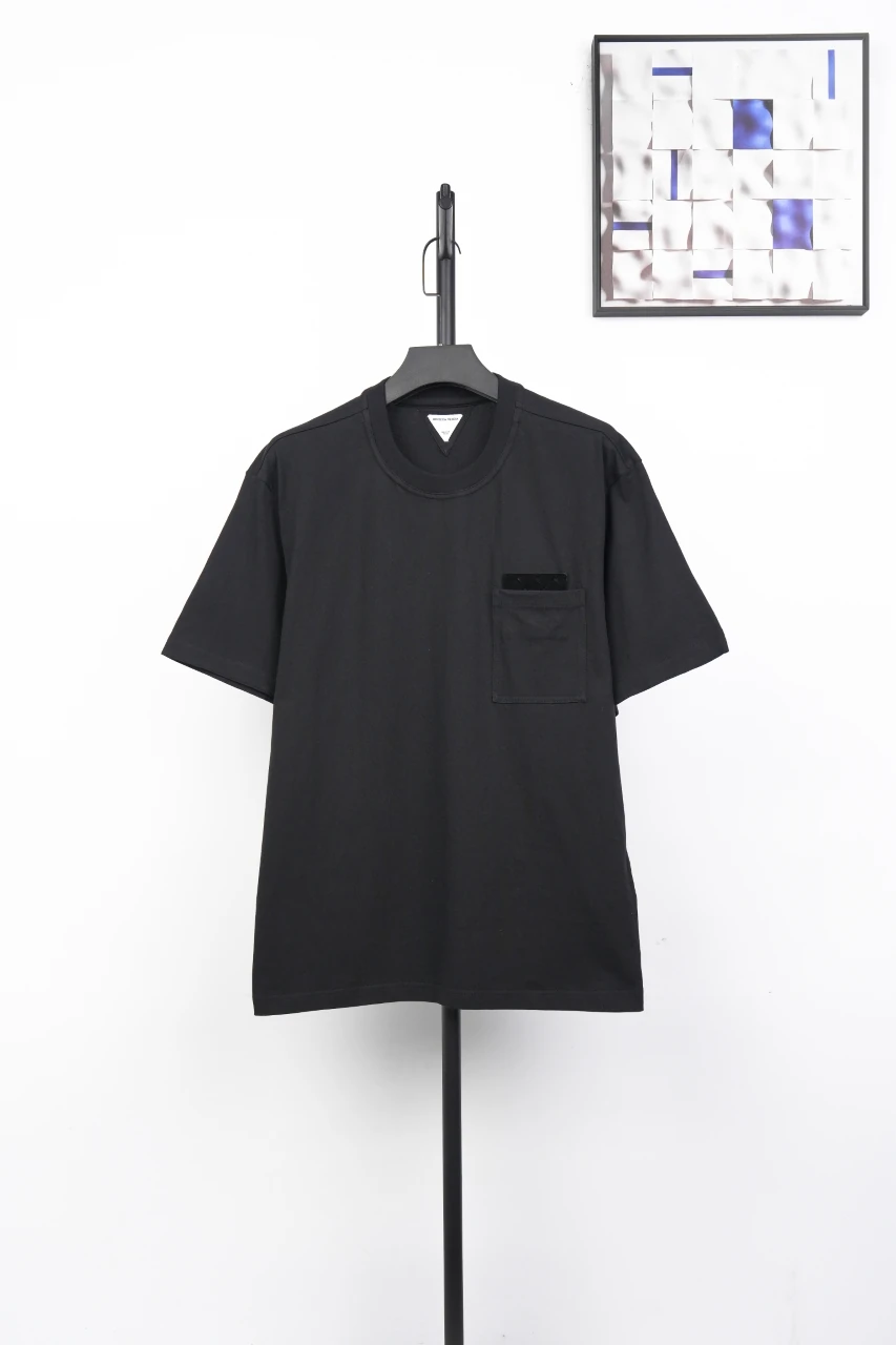 Bottega Veneta Black Pocket T-Shirt with Woven Leather Patch product photo from LabelPicks