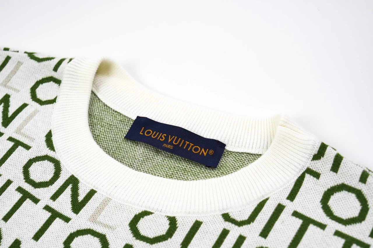 Louis Vuitton Grey Green Letter Jacquard T-Shirt product photo from LabelPicks