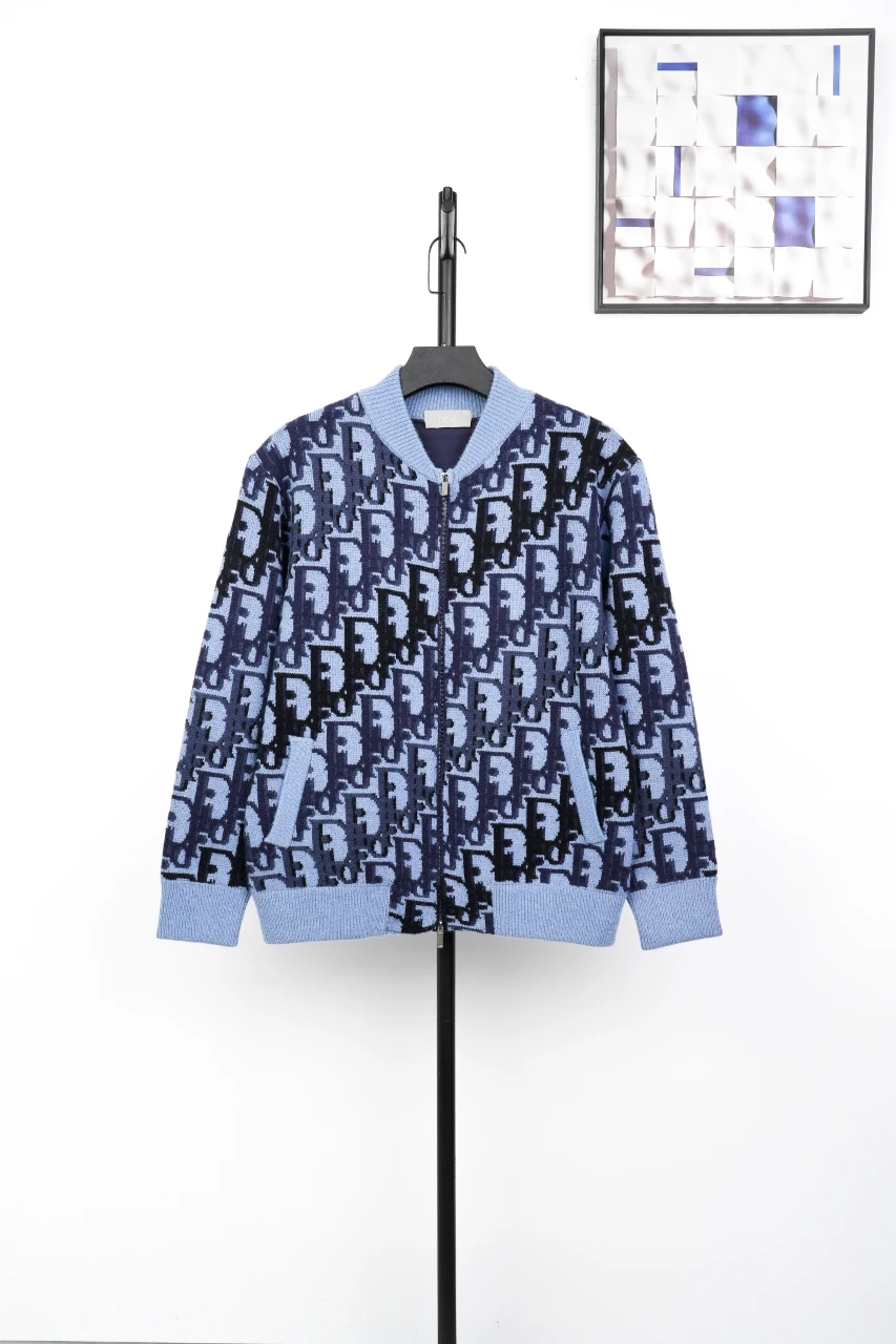 Dior Blue Gradient Oblique Jacquard Knit Jacket product photo from LabelPicks