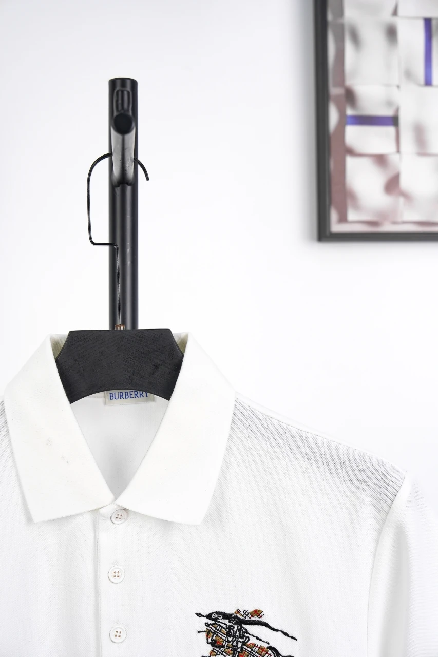 Burberry White Chain Check Equestrian Knight Polo Shirt product photo from LabelPicks