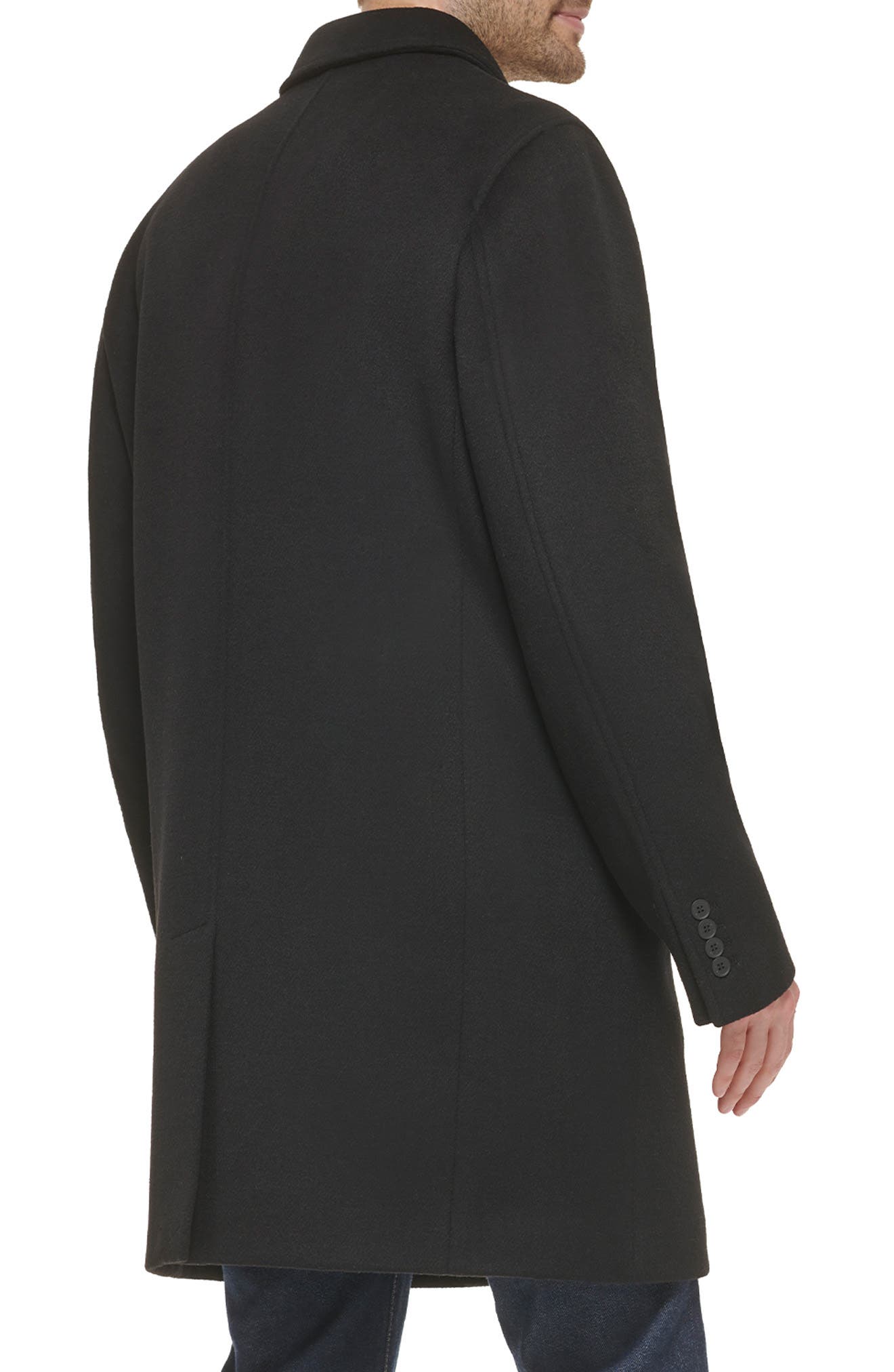 Cole Haan Classic Wool Blend Plush Notched Collar Coat