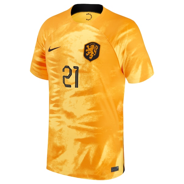 Frenkie de Jong Netherlands National Team Nike Youth 2022/23 Home Breathe Stadium Replica Player Jersey - Orange