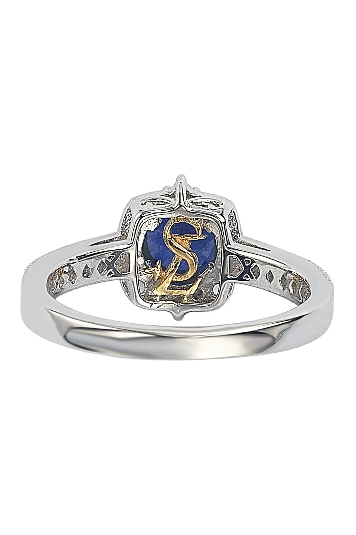 SUZY LEVIAN Sterling Silver Sapphire Center Stone & Lab Grown White Sapphire