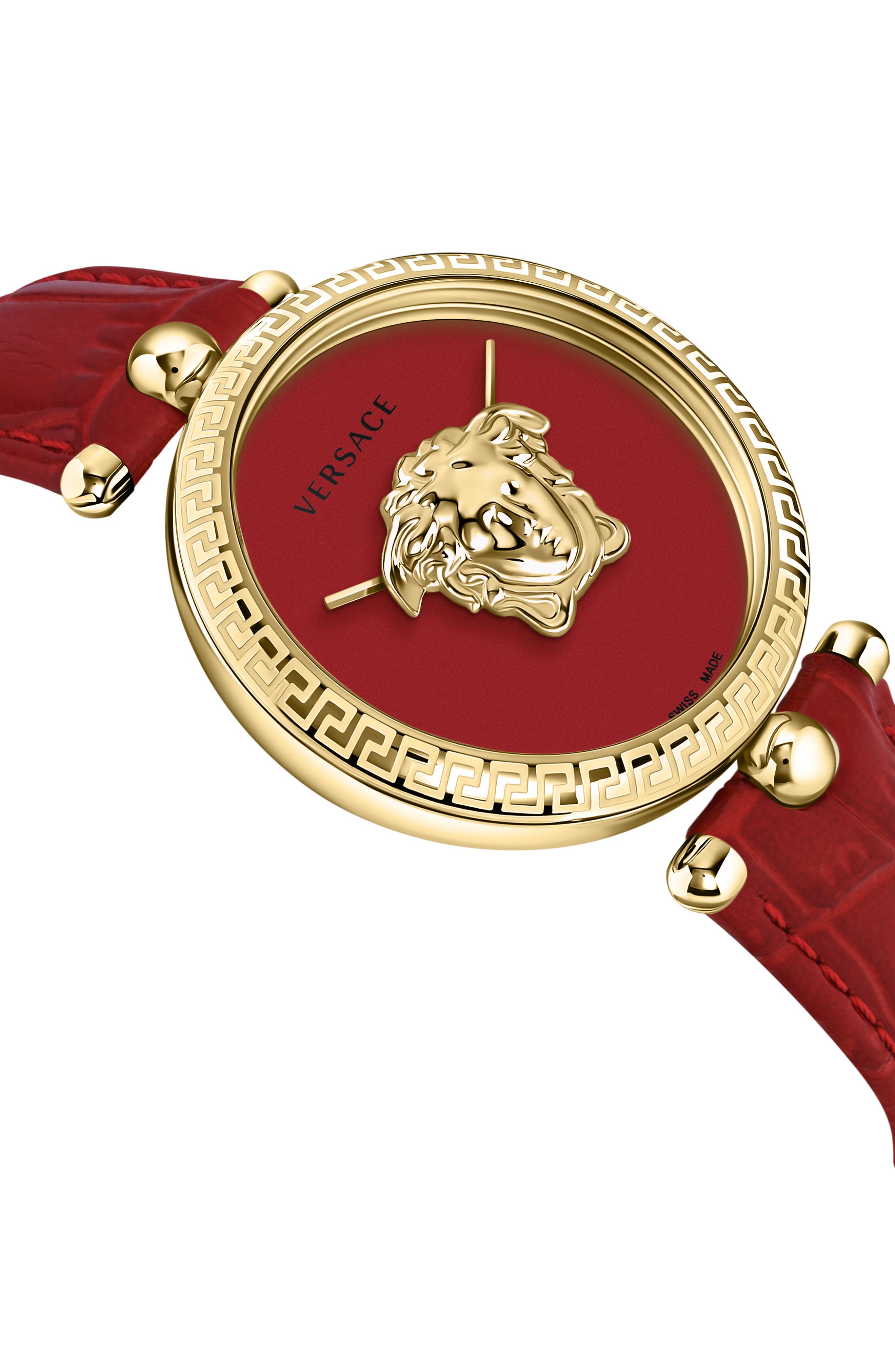 Versace Palazzo Empire Two Hand Quartz Leather Strap Watch, 39mm