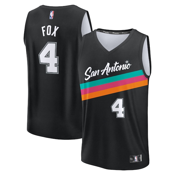 De'Aaron Fox San Antonio Spurs  2025/26 City Edition Fast Break Jersey - Black