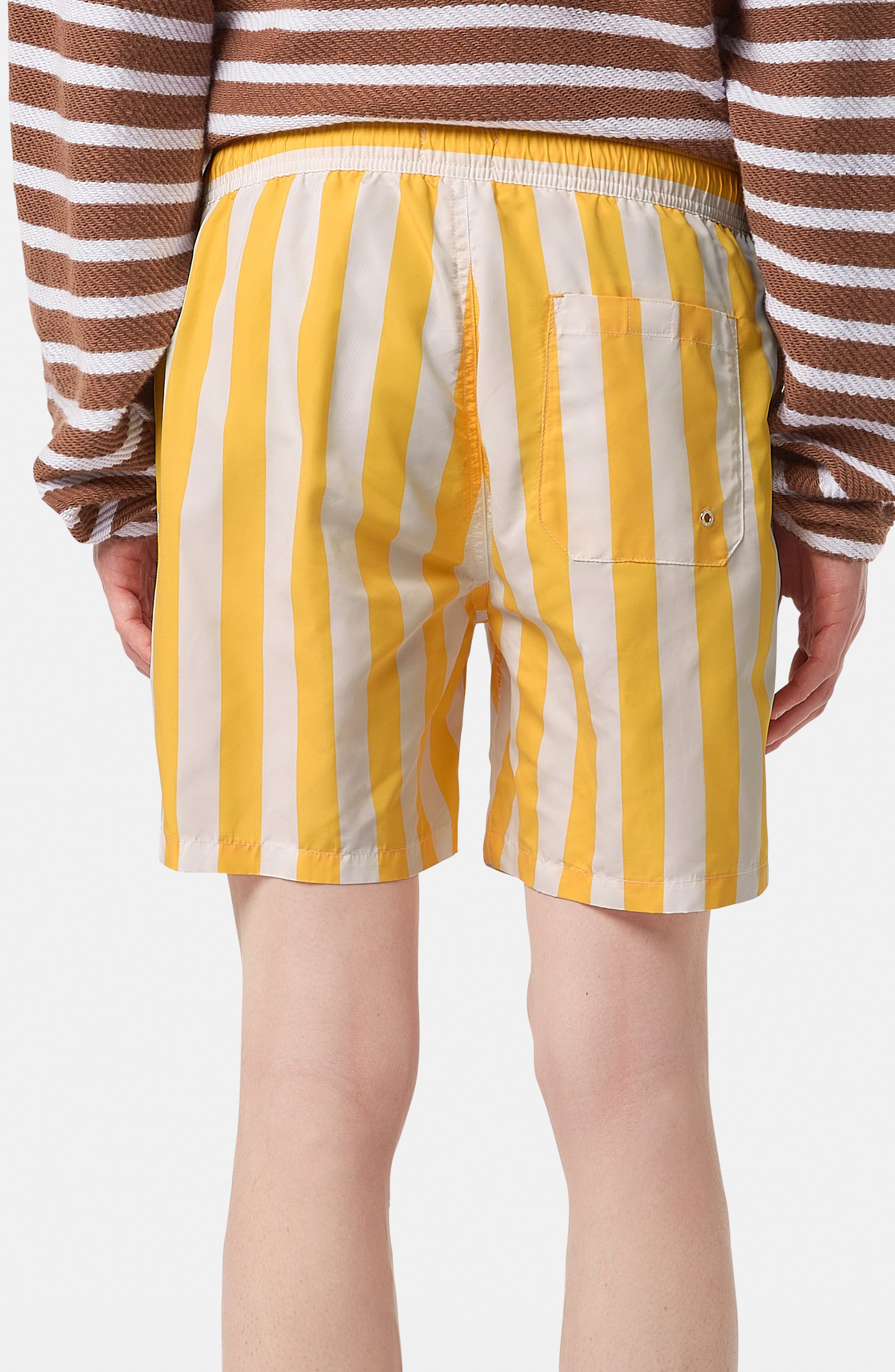 Scotch & Soda Striped Mid Length Swim Trunks