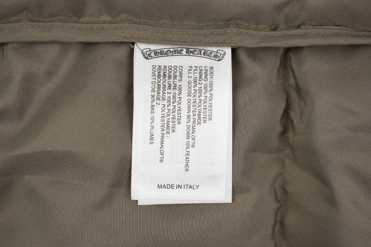 Chrome Hearts Army Green Tonal Allover Puffer Jacket product photo from LabelPicks