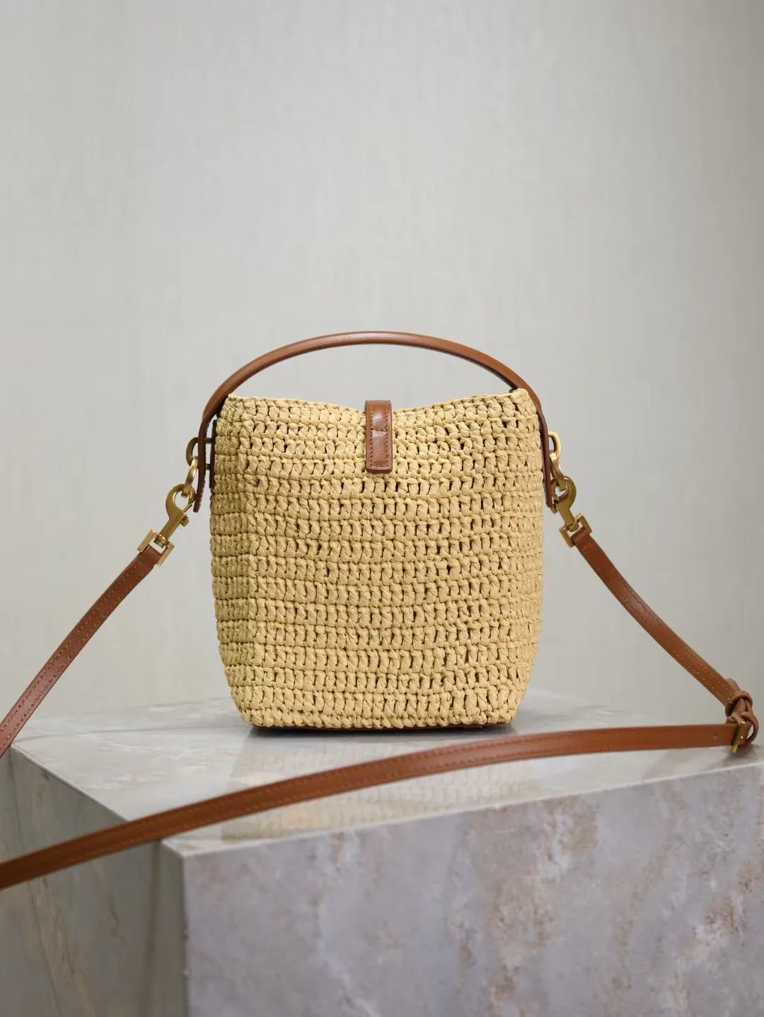 Saint Laurent Straw Woven Top Handle Bag product photo from LabelPicks