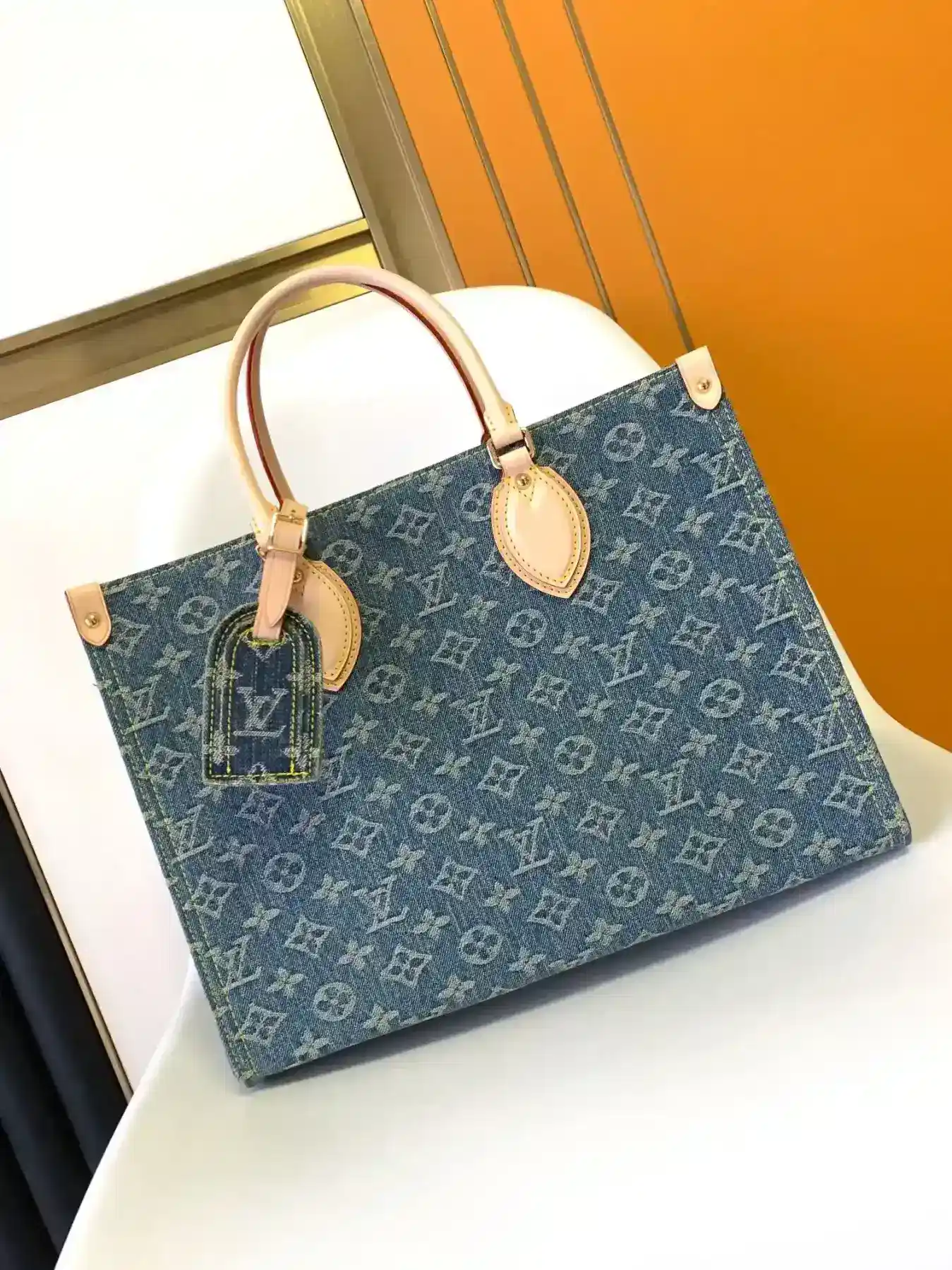 Louis Vuitton Onthego Blue Denim Tote Bag product photo from LabelPicks