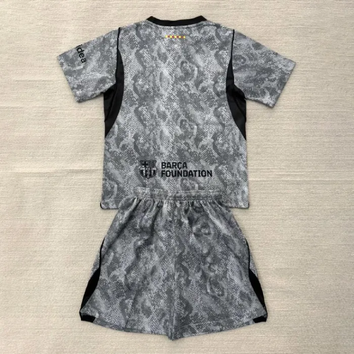kids Barcelona Grey Goalkeeper Suit 26/27