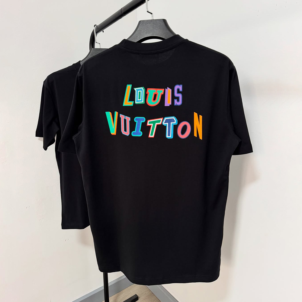 Colorful Letter Print Round Neck T-Shirt