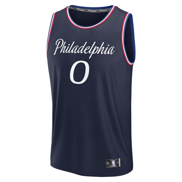 Tyrese Maxey Philadelphia 76ers  Youth 2025/26 City Edition Fast Break Jersey - Navy