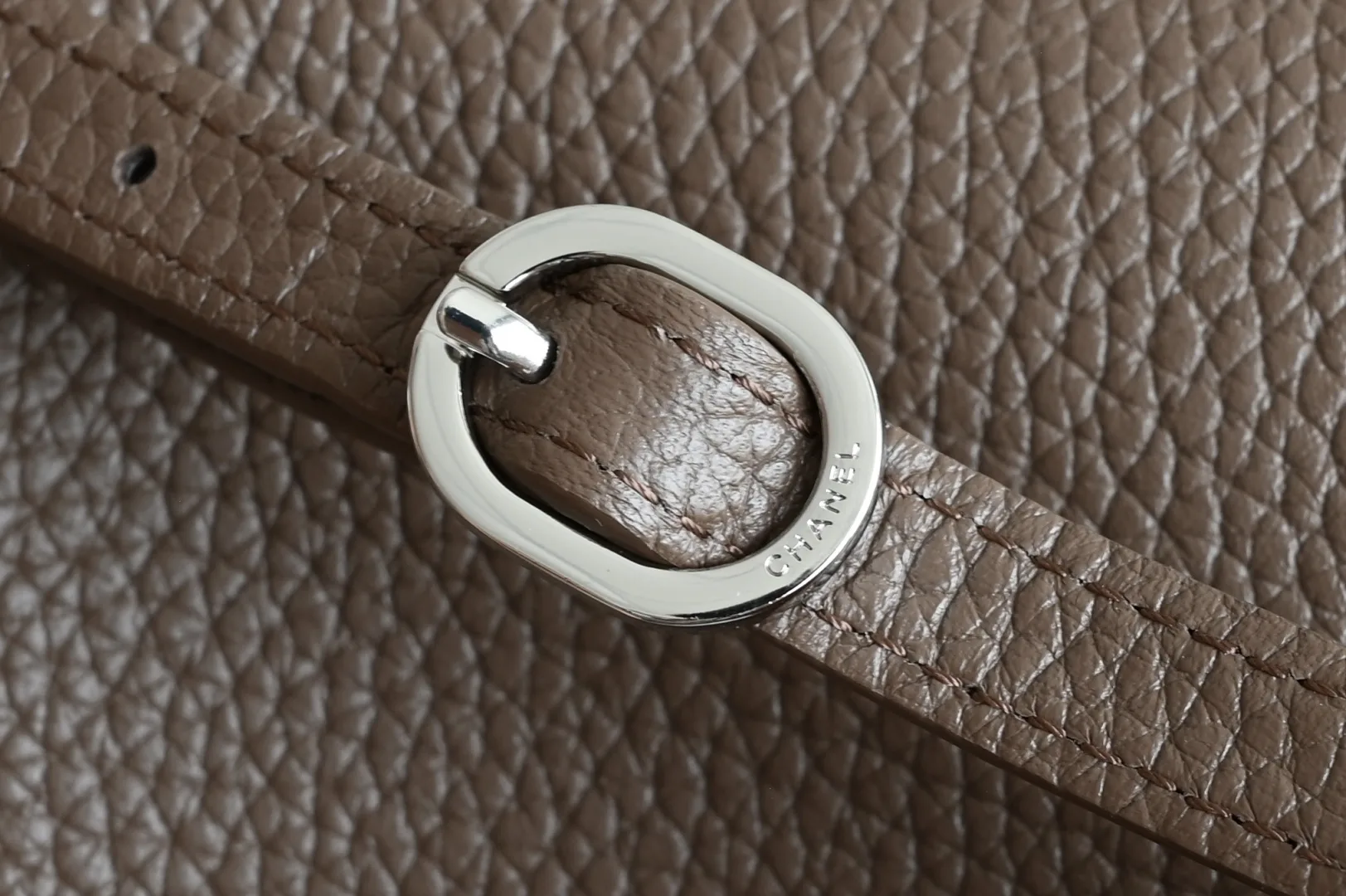 Chanel Brown Grained Leather Shoulder Bag product photo from LabelPicks
