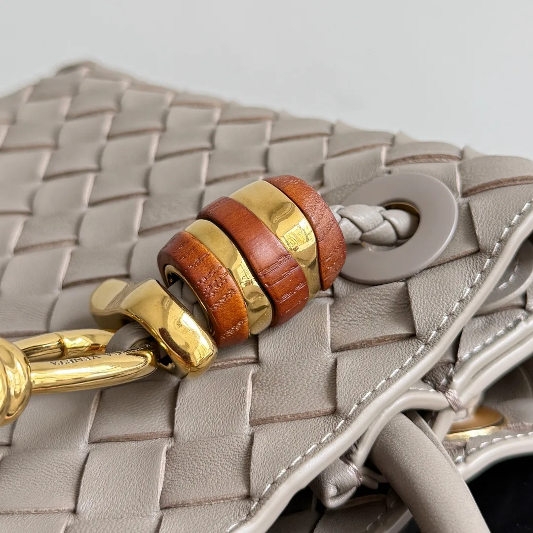 Bottega Veneta Andiamo Grey Intrecciato Woven Leather Top Handle Bag product photo from LabelPicks