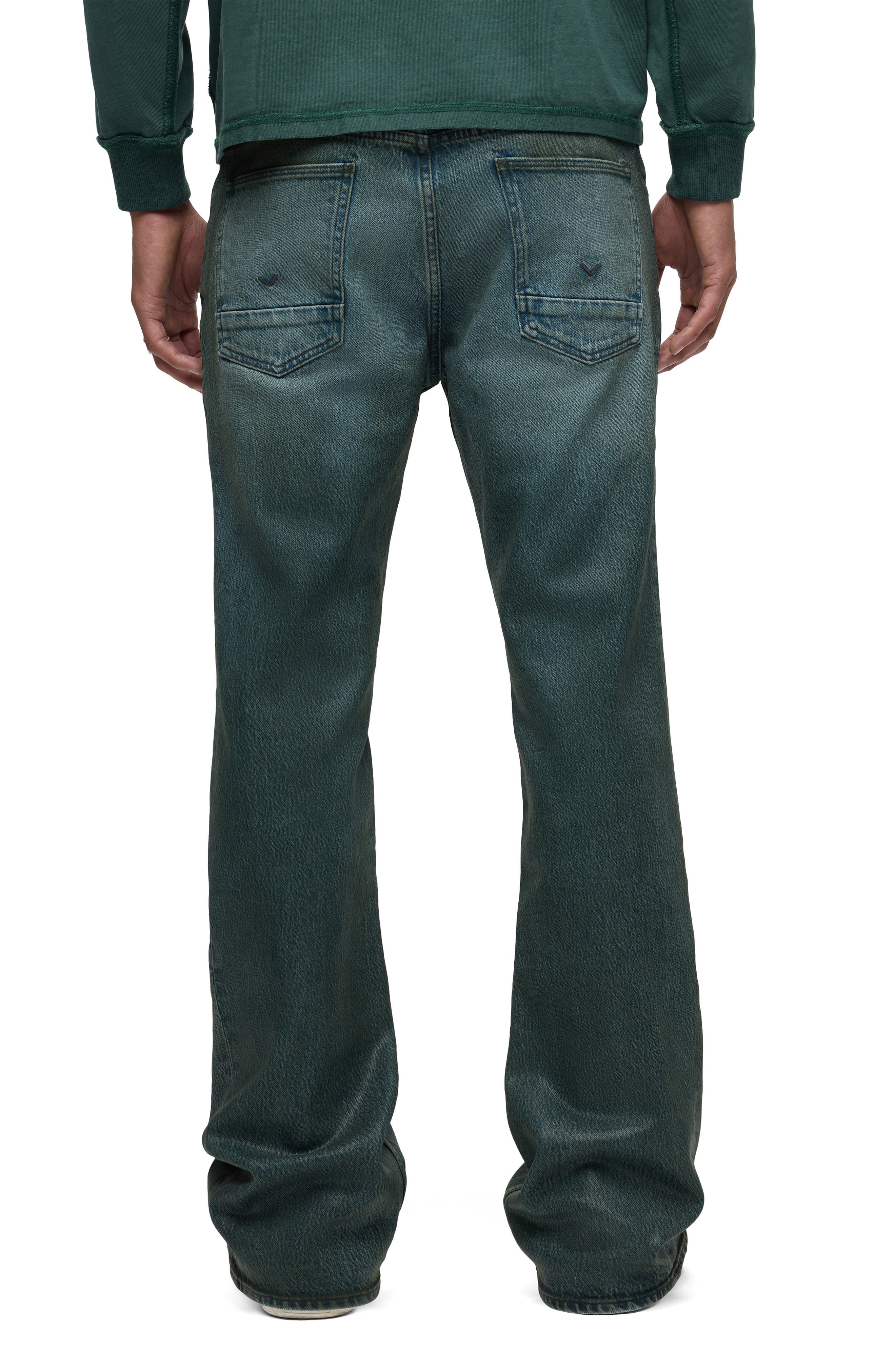 Hudson Jeans Walker Coated Kick Flare Jeans