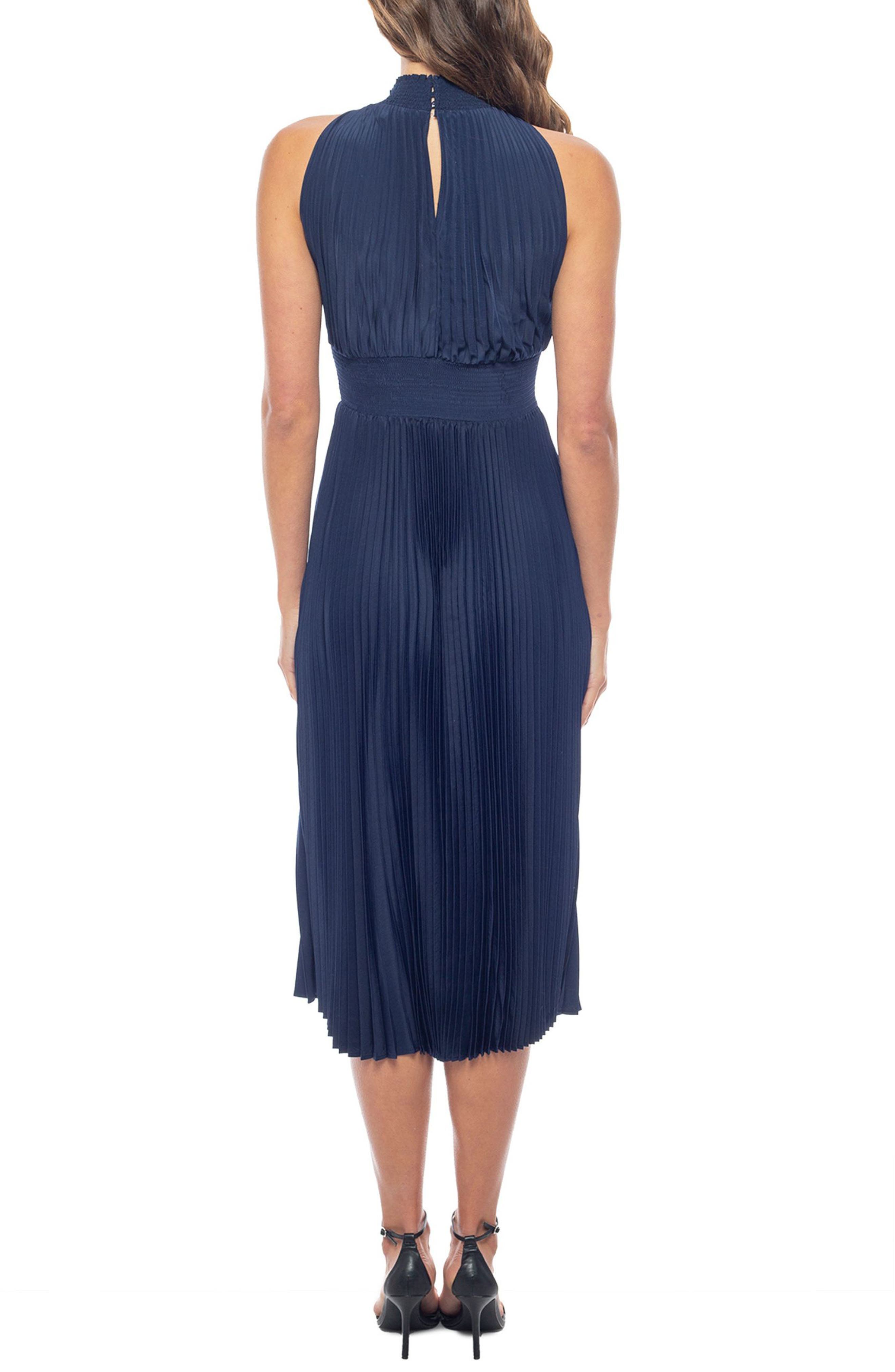 Oleg Cassini Pleated Midi Dress