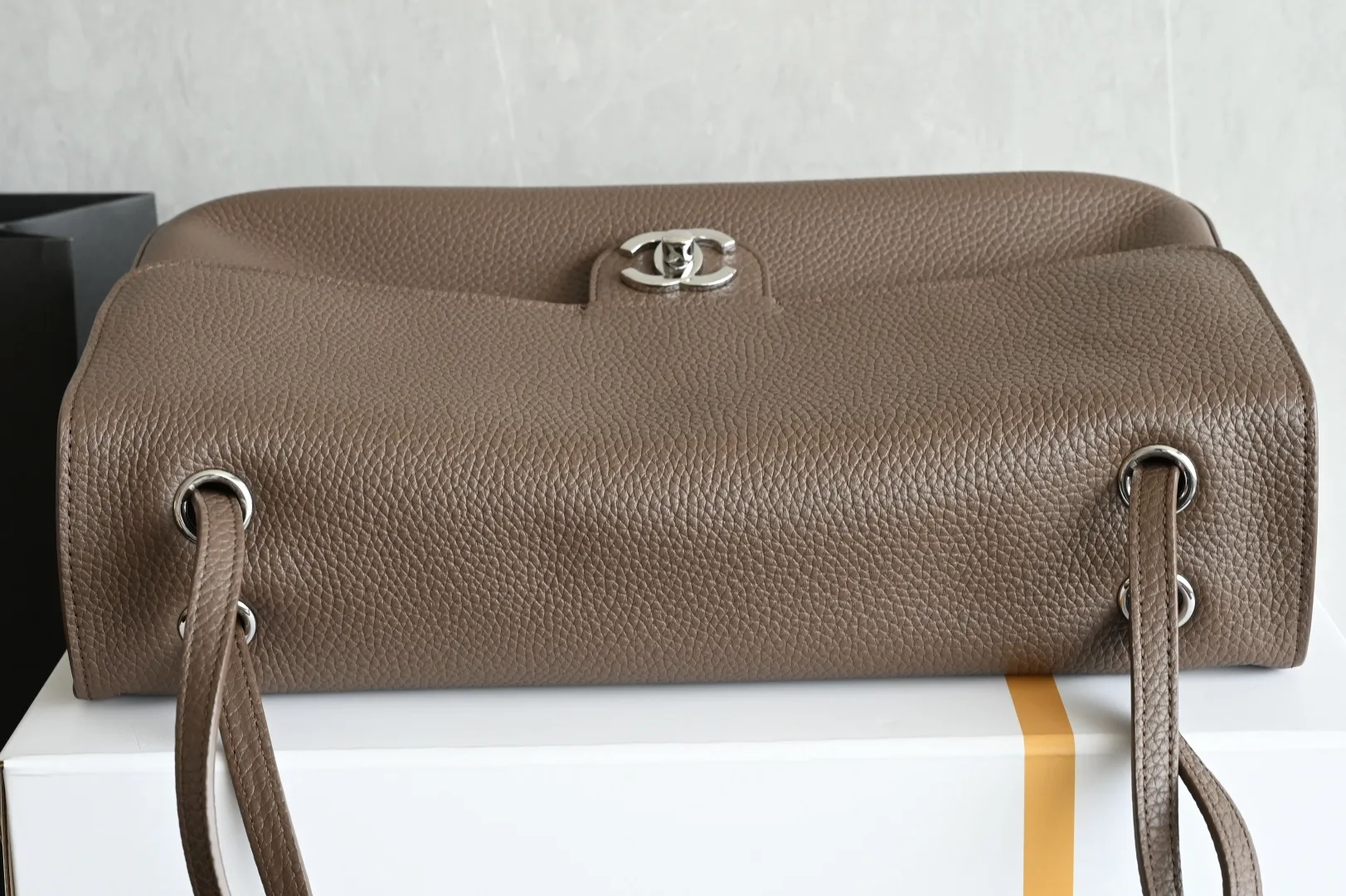Chanel Brown Grained Leather Shoulder Bag product photo from LabelPicks