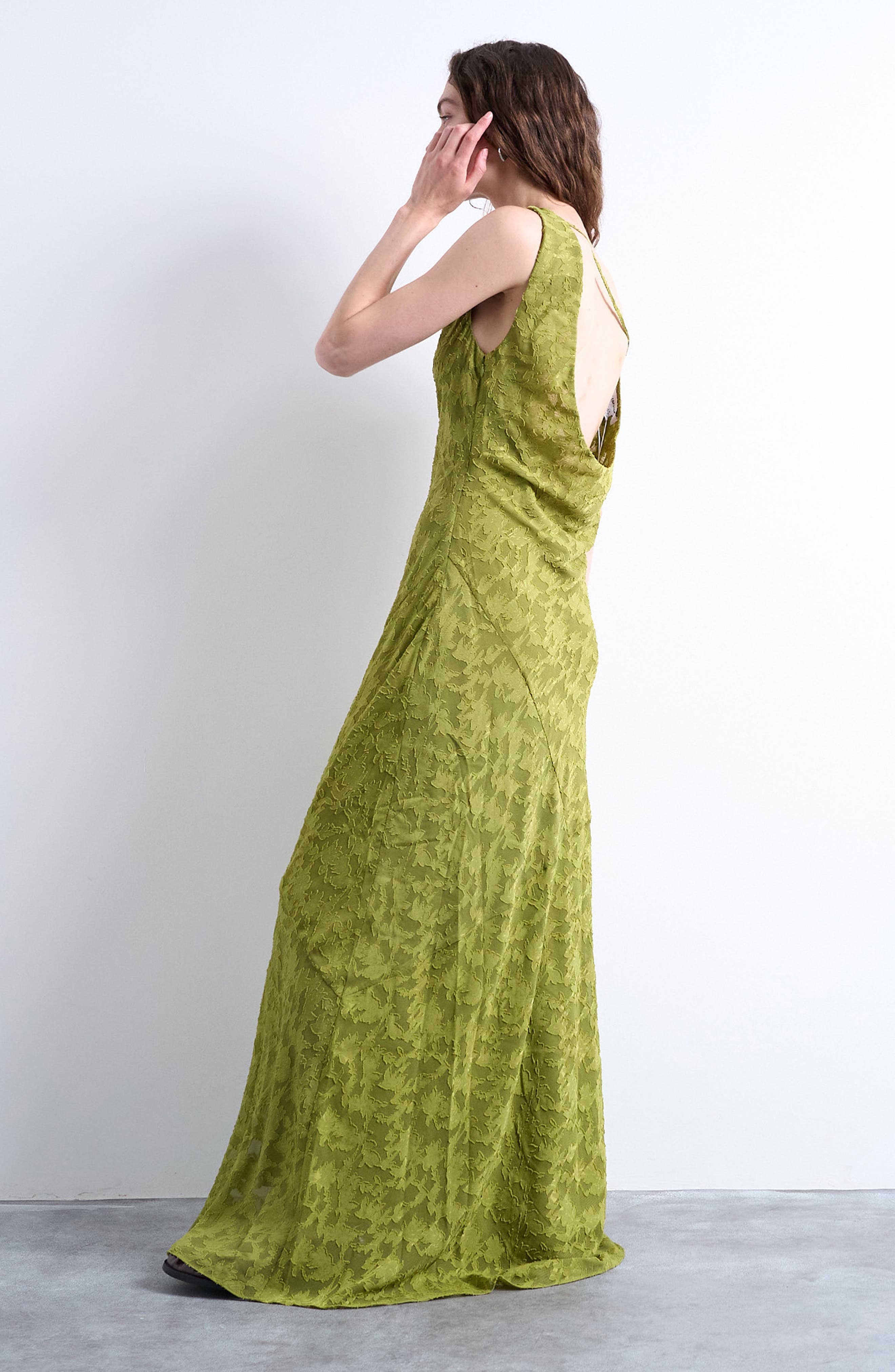 Topshop Floral Appliqué Sleeveless A-Line Dress
