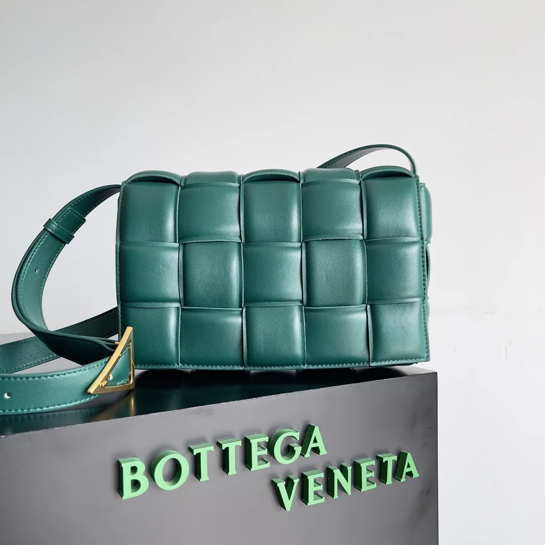 Bottega Veneta Cassette Green Intrecciato Woven Leather Crossbody Bag product photo from LabelPicks